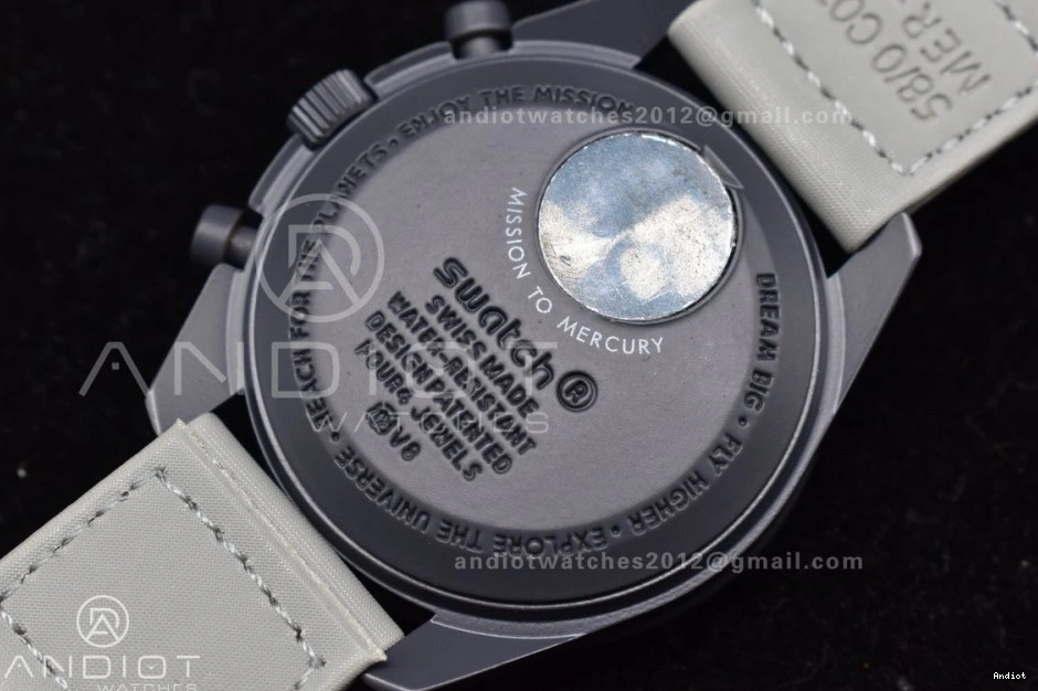 Omega Strap x to Bioceramic Mercury on Quartz Nylon Mission Moonwatch Swatch 1227